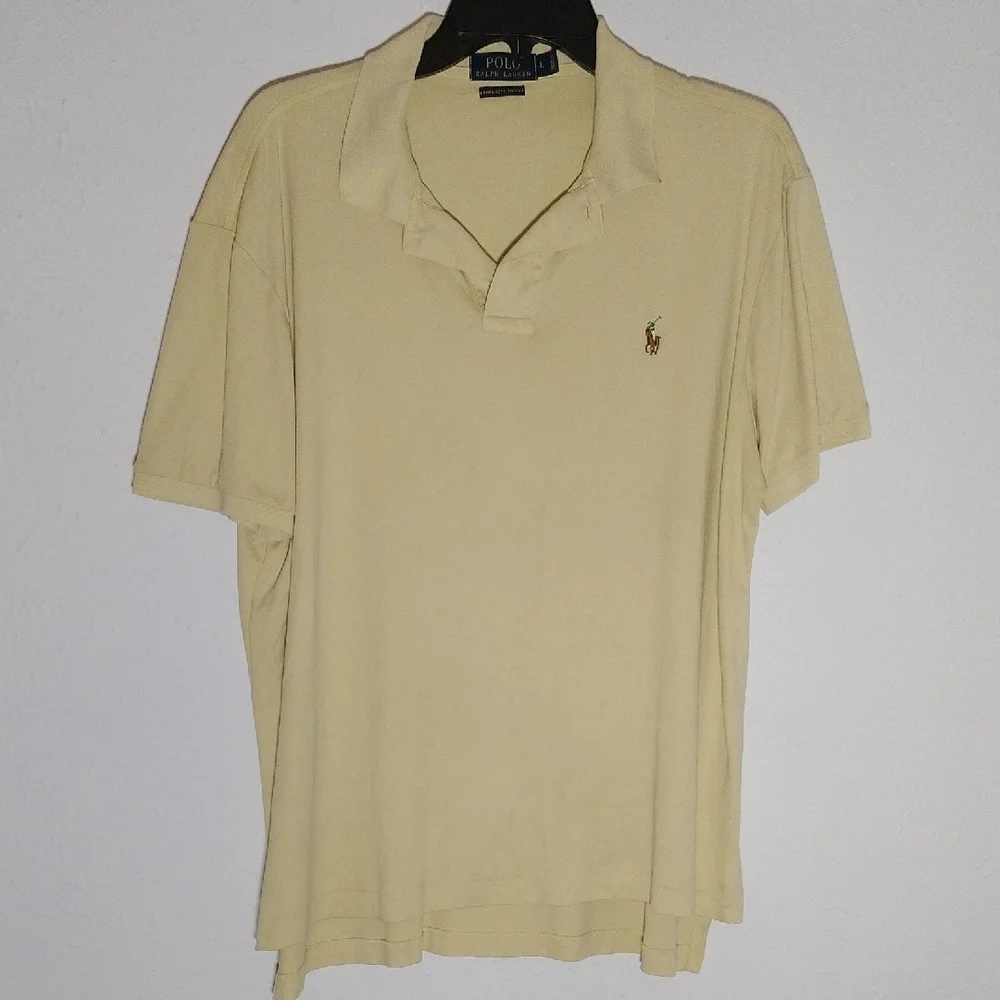 Polo by Ralph Lauren Men's Light Yellow Polo Shirt Size L